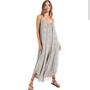 Z Supply Mini Leopard Animal Print Wide Leg Flared Jumpsuit - XL